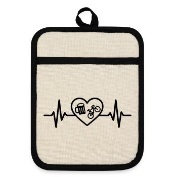 Bière Bicycle Heart - Maniques avec dos en caoutchouc - lin/noir  - Devant