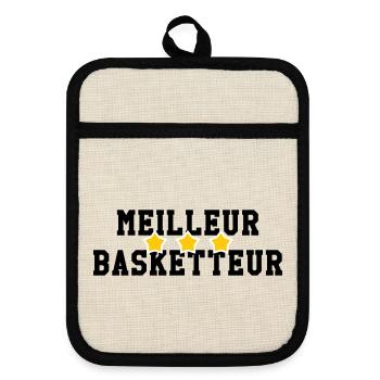 Meilleur Basketteur - Maniques avec dos en caoutchouc - lin/noir  - Devant