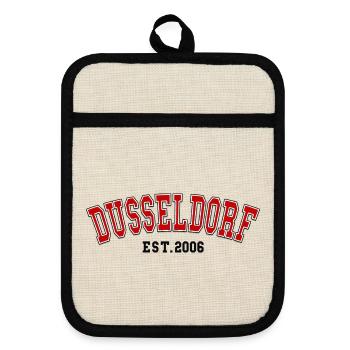 Dusseldorf Est. 2006 - Pot holders with rubber back - linen/black  - Front