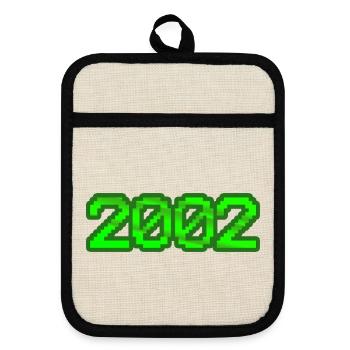 Nerd 2002 - Topflappen mit Gummirückseite - Leinen/Schwarz  - Vorne