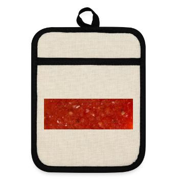Tomatensauce - Topflappen mit Gummirückseite - Leinen/Schwarz  - Vorne