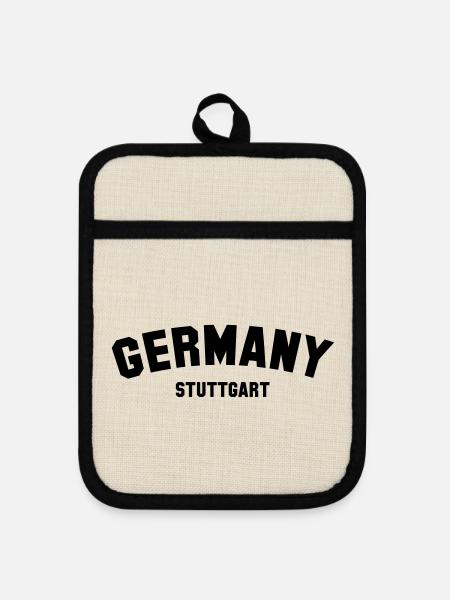 STUTTGART - Topflappen mit Gummirückseite - Leinen/Schwarz 