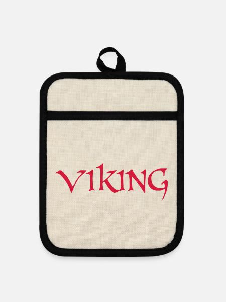 Viking - Topflappen mit Gummirückseite - Leinen/Schwarz