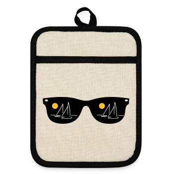 sail - Pot holders with rubber back - linen/black  - Front