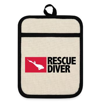 Rescue Diver - Maniques avec dos en caoutchouc - lin/noir  - Devant