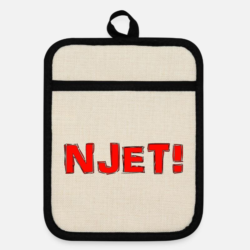 Njet! No In Russian Language Simple But Cool - Pot holders with rubber back - linen/black 