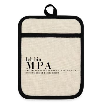 MPA Ich Habe Immer Recht Design - Topflappen mit Gummirückseite - Leinen/Schwarz  - Vorne