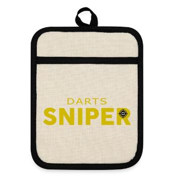 Darts Sniper - Pot holders with rubber back - linen/black  - Front