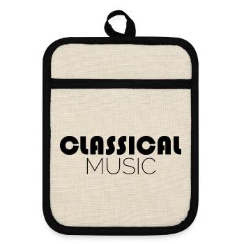 Symbole de musique classique Icône de musique classique - Maniques avec dos en caoutchouc - lin/noir  - Devant