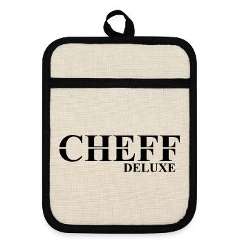 Cheff Deluxe Design pour le Cheff - Maniques avec dos en caoutchouc - lin/noir  - Devant