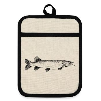 Pike Pike Motif - Maniques avec dos en caoutchouc - lin/noir  - Devant