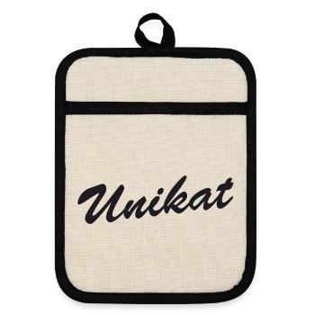 One of a kind - Pot holders with rubber back - linen/black  - Front