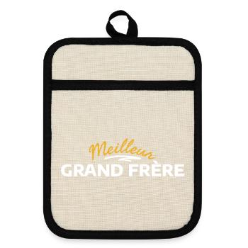 Design Inspired by Fraternity in Solidarity - Pot holders with rubber back - linen/black  - Front