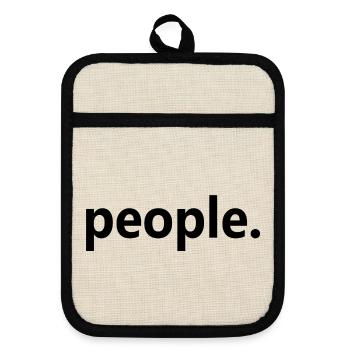 People - Topflappen mit Gummirückseite - Leinen/Schwarz  - Vorne