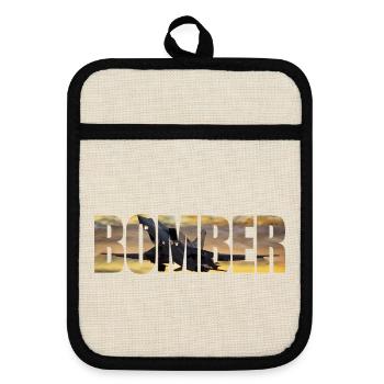 Bomber Tu-22 M3 - Pot holders with rubber back - linen/black  - Front