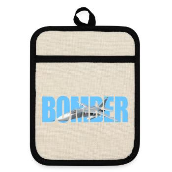 Bomber Su-24 - Pot holders with rubber back - linen/black  - Front