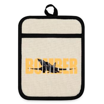 Bomber Tu-22 M3 - Pot holders with rubber back - linen/black  - Front