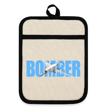 Bomber Tu-160 - Pot holders with rubber back - linen/black  - Front