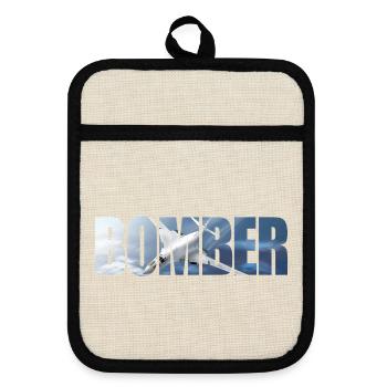 Bomber Tu-160 - Pot holders with rubber back - linen/black  - Front