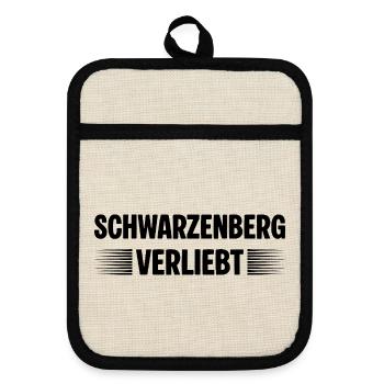Schwarzenberg Verliebt - Topflappen mit Gummirückseite - Leinen/Schwarz  - Vorne