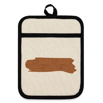 Rustic Woodgrain Pattern T-Shirt Design - Pot holders with rubber back - linen/black  - Front