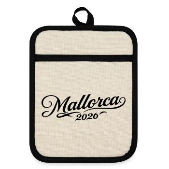 Mallorca 2026 - Pot holders with rubber back - linen/black  - Front