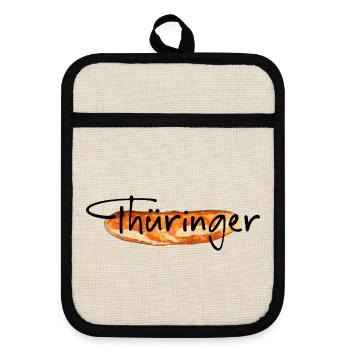 Bratwurst de Thuringe - Maniques avec dos en caoutchouc - lin/noir  - Devant