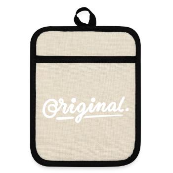 original - Pot holders with rubber back - linen/black  - Front