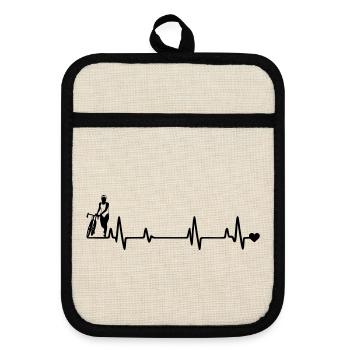 Bicycle - Pot holders with rubber back - linen/black  - Front