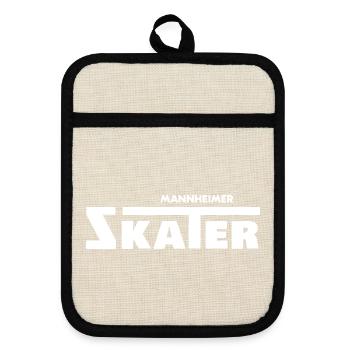 Mannheimer Skater, / Mannheim, skating - Topflappen mit Gummirückseite - Leinen/Schwarz  - Vorne