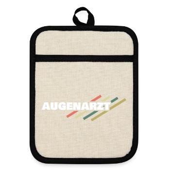 Augenarzt - Topflappen mit Gummirückseite - Leinen/Schwarz  - Vorne