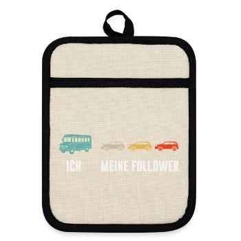 Busfahrer Und Meine Follower - Topflappen mit Gummirückseite - Leinen/Schwarz  - Vorne