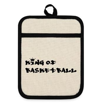 Basketball - Basket Ball - Game - Sport - Player - Pot holders with rubber back - linen/black  - Front