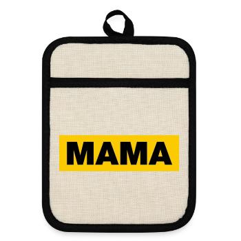 Maman - Maniques avec dos en caoutchouc - lin/noir  - Devant