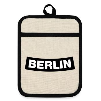 Berlin Chapter Element (JGA MC-Rocker-Design) - Topflappen mit Gummirückseite - Leinen/Schwarz  - Vorne