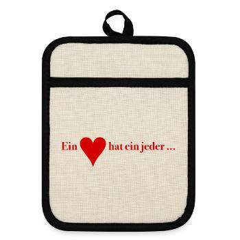 Everyone Has a Heart – Skat Humor Shirt - Pot holders with rubber back - linen/black  - Front