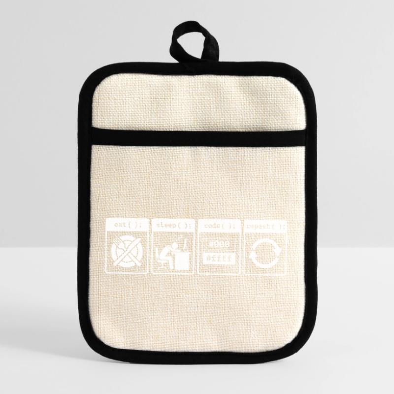 Eat Sleep Code Repeat – Coder Workflow Design Topflappen mit Gummirückseite