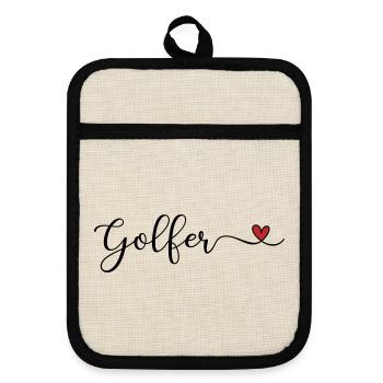Golfer - Topflappen mit Gummirückseite - Leinen/Schwarz  - Vorne