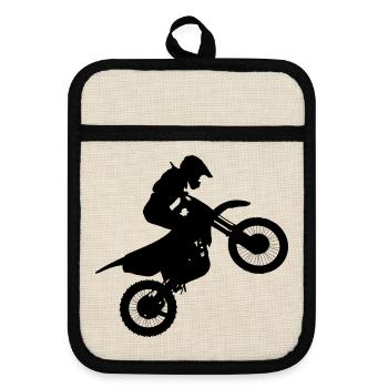 Image du pilote de motocross # - Maniques avec dos en caoutchouc - lin/noir  - Devant