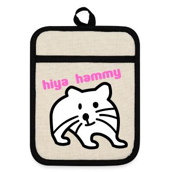hiya hammy - Pot holders with rubber back - linen/black  - Front