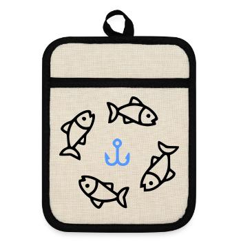 Pêche et pêche | Petri Heil Hobby Logo - Maniques avec dos en caoutchouc - lin/noir  - Devant