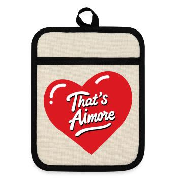 C’est le jeu de mots « AiMore » avec elle - Maniques avec dos en caoutchouc - lin/noir  - Devant