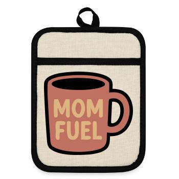 Mom Fuel Coffee Mug Mom - Pot holders with rubber back - linen/black  - Front