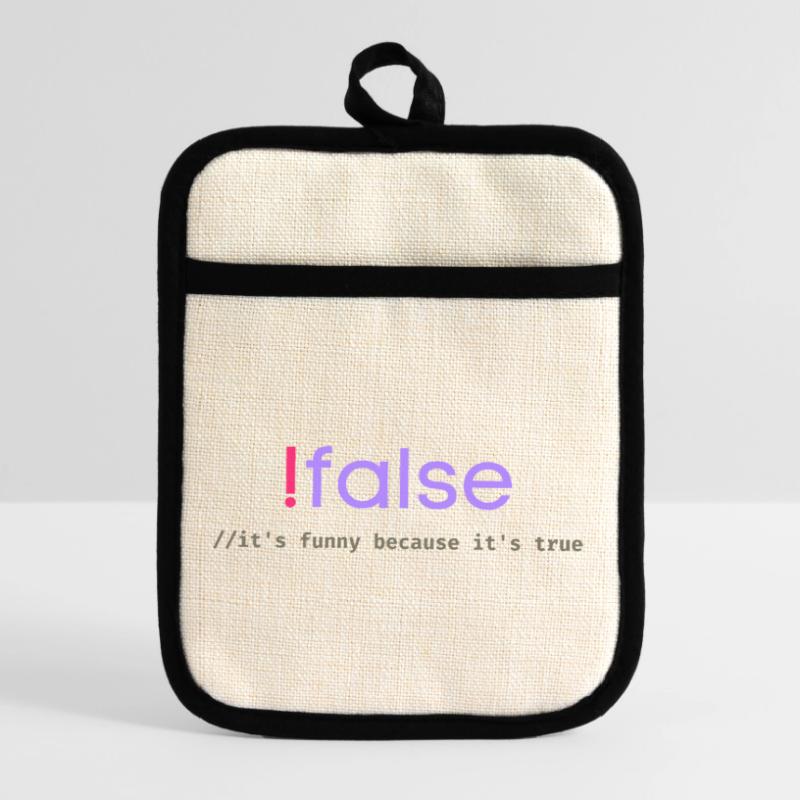 Ifalse Funny Coder Programming Pun Pot holders with rubber back