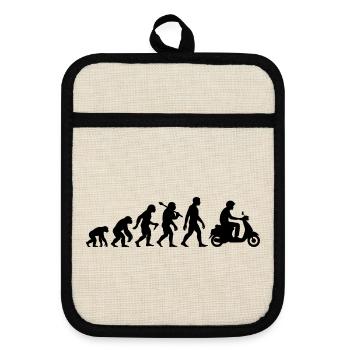 Roller Evolution - Mofa Moped Scooter Fahren - Topflappen mit Gummirückseite - Leinen/Schwarz  - Vorne