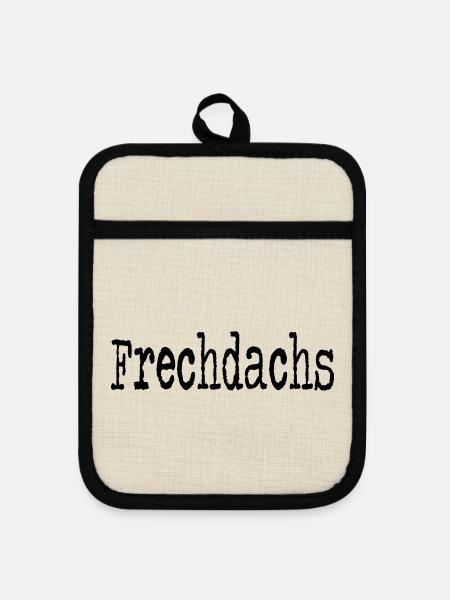 Frechdachs Kind Kleinkind frech Geschenkidee - Topflappen mit Gummirückseite - Leinen/Schwarz 