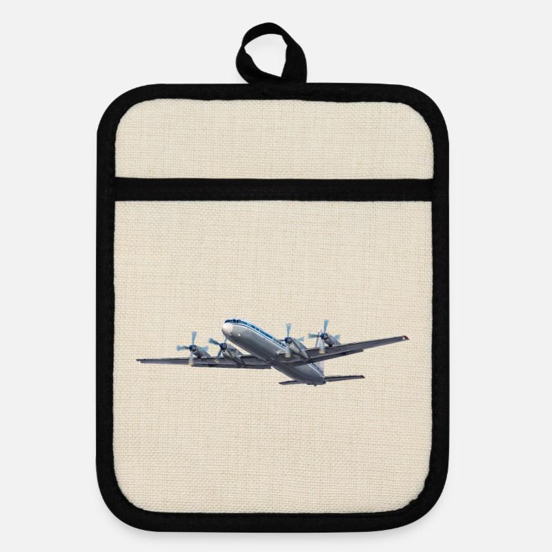 IL-18 - Pot holders with rubber back - linen/black