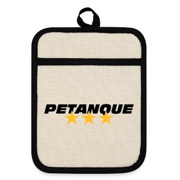 Petanque - Pot holders with rubber back - linen/black  - Front