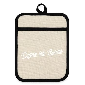 Digne les bains - Maniques avec dos en caoutchouc - lin/noir  - Devant