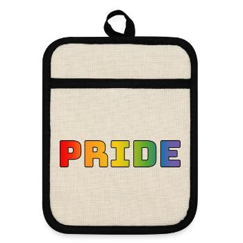 rainbow pride LGBT LGBTQI queer - Maniques avec dos en caoutchouc - lin/noir  - Devant